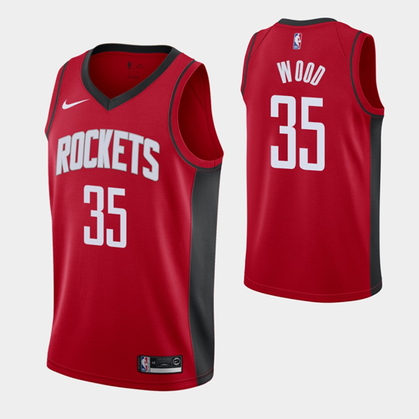 Men's Houston Rockets #35 Christian Wood Red Stitched Basketball Jersey Men's Houston Rockets #35 Christian Wood Red Stitched Basketball Jersey